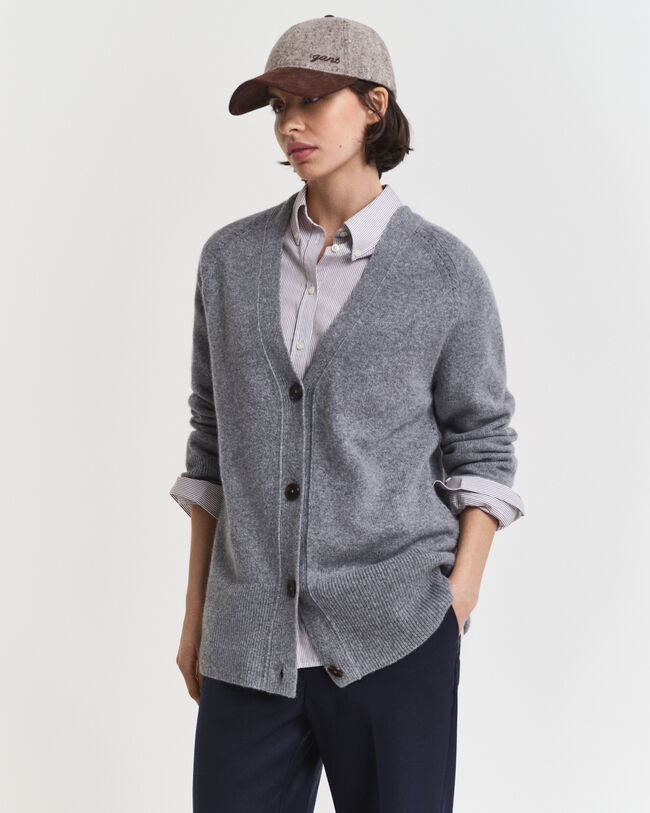 Cardigan in lana misto cashmere