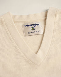 Maglia Wrangler x GANT Varsity in misto cashmere con scollo a V