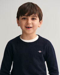 Maglia girocollo in lana d&rsquo;agnello Shield Kids