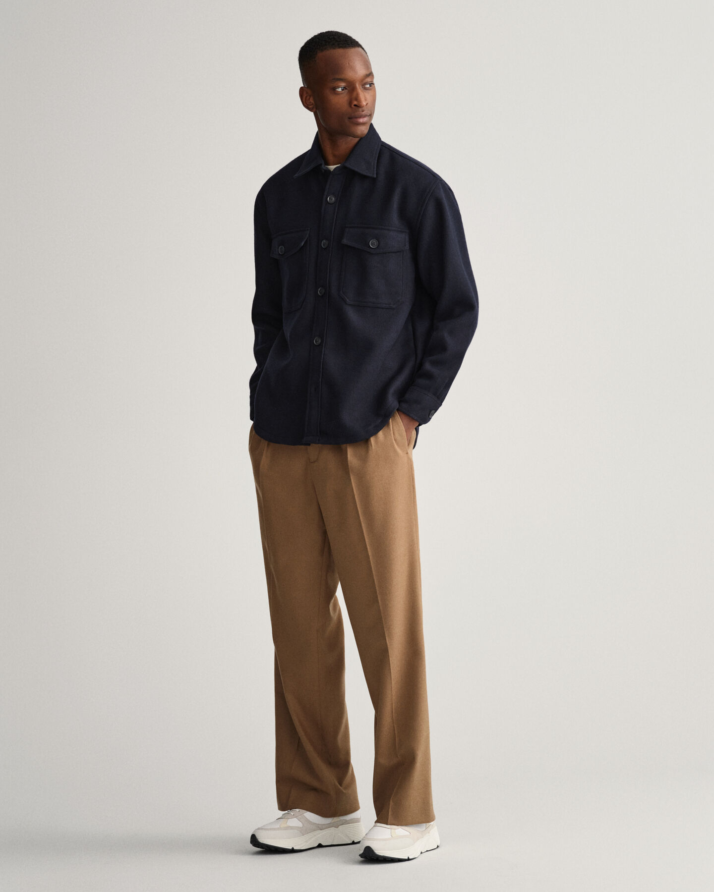 Camicia giacca in misto lana