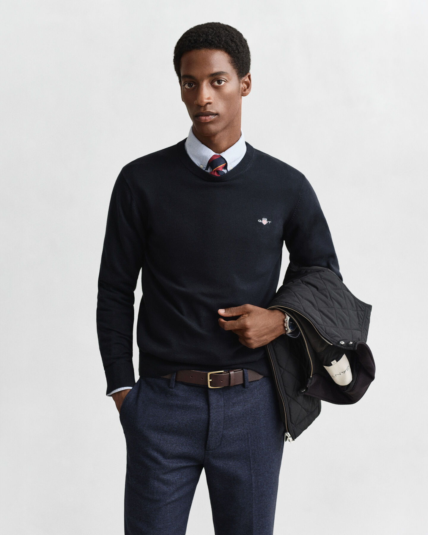 Maglia girocollo in cotone classico