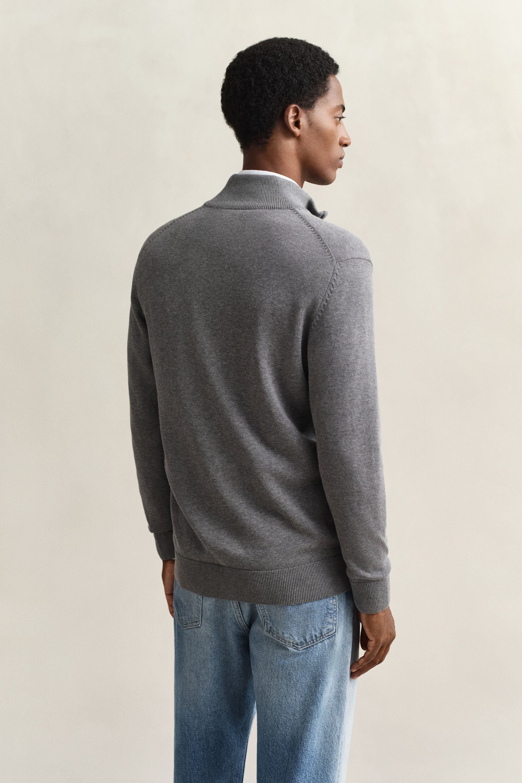 Cardigan in cotone casual con zip