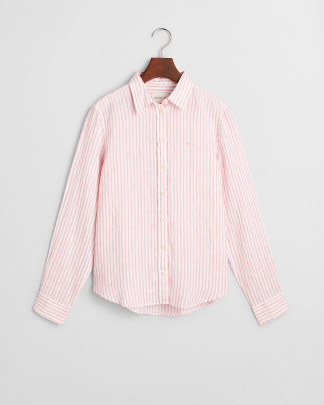 Camicia di lino a righe regular fit