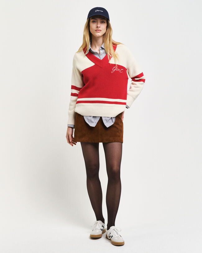 Maglia con scollo a V GANT Varsity in cotone