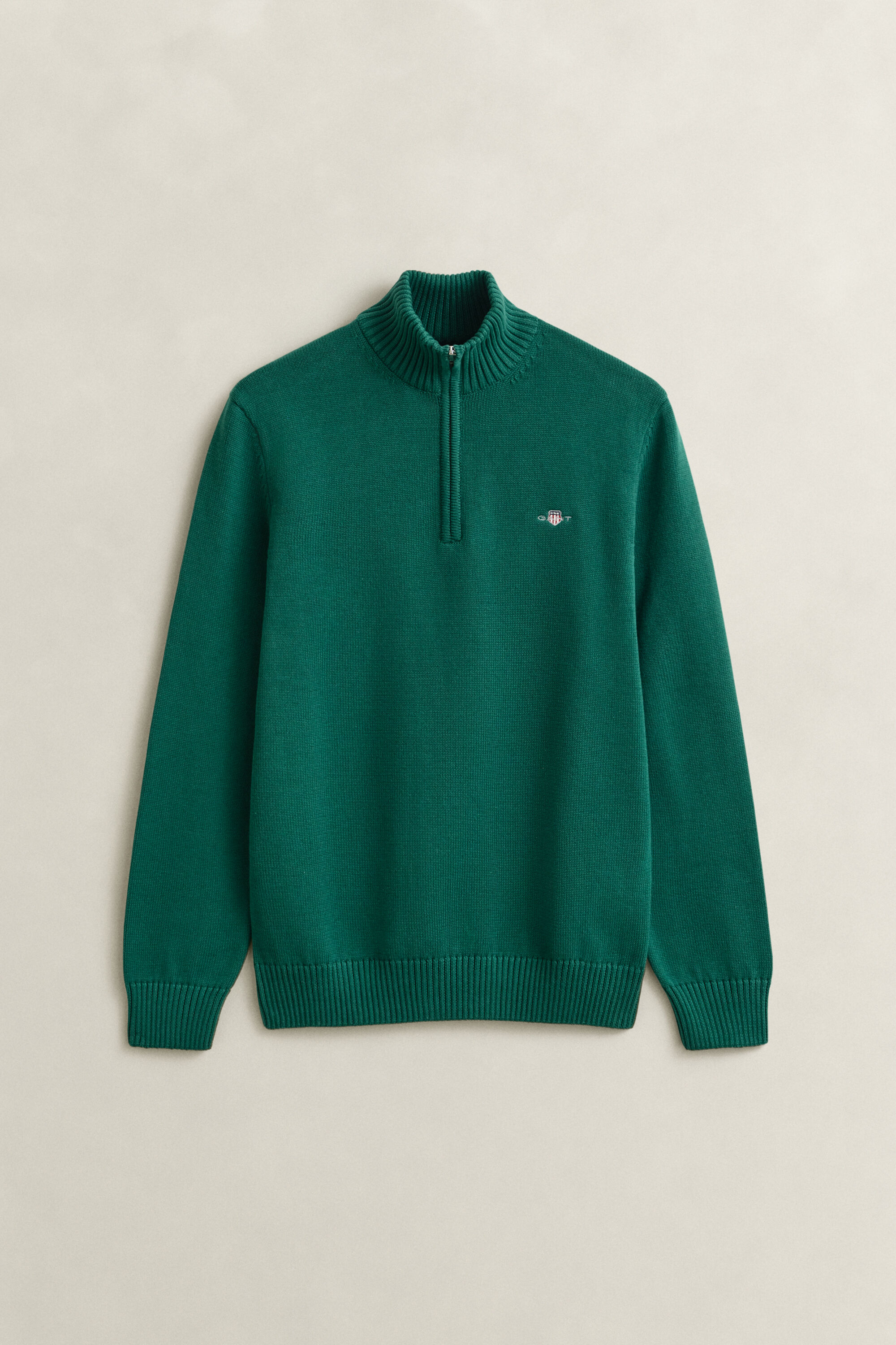 Maglia in cotone casual con zip corta