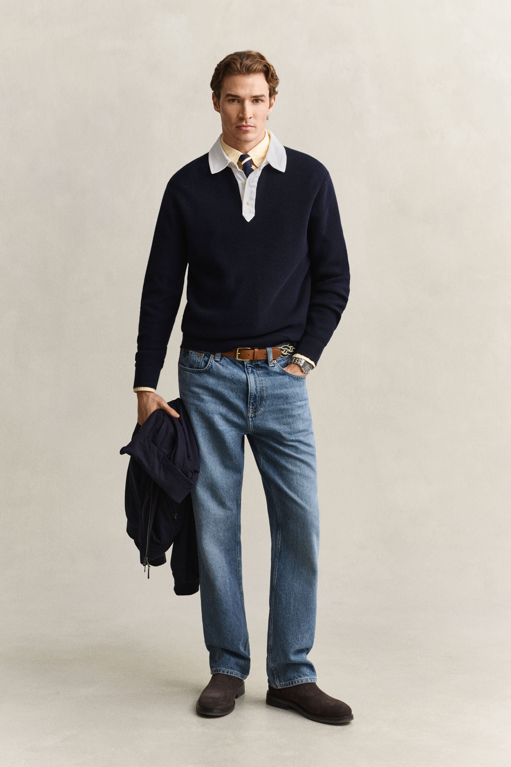 Rugger in cotone e lana merino