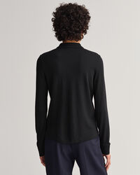 Polo Detail Collar in piqu&eacute; a maniche lunghe