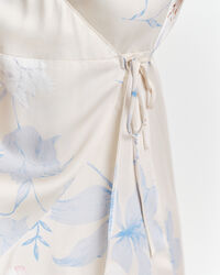 Abito a portafoglio maniche corte con volant e stampa floreale