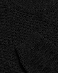 Maglia girocollo testurizzata in misto cotone-lino