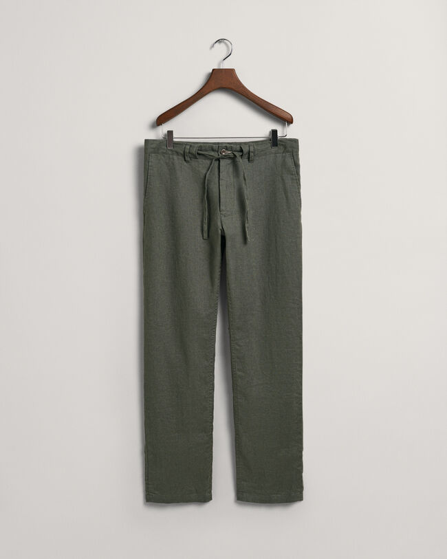 Pantaloni con coulisse in lino relaxed fit