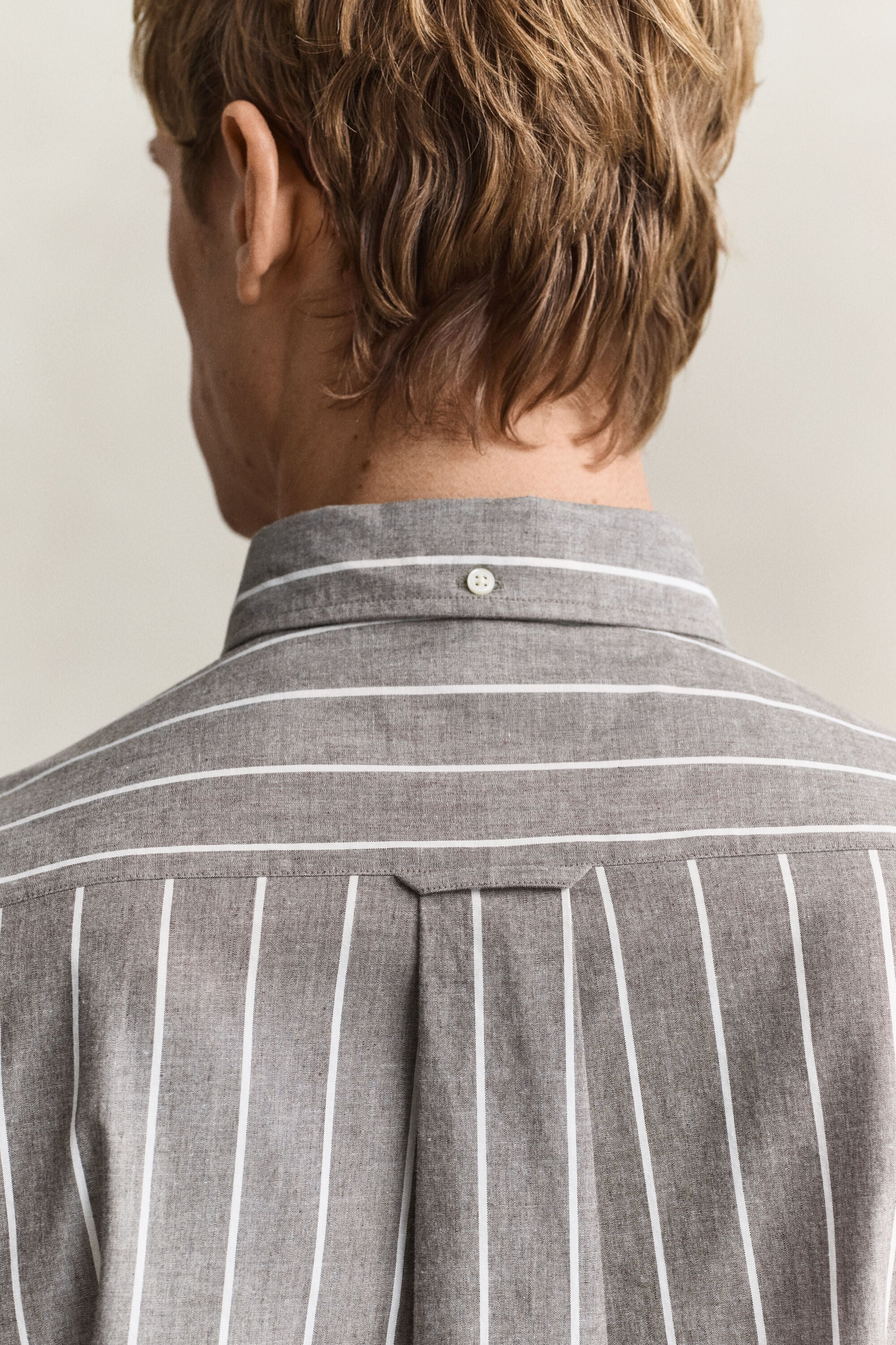 Camicia in popeline mélange a righe
