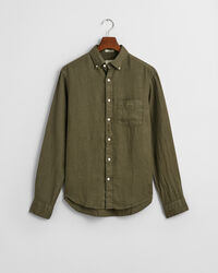 Camicia di lino tinto in capo regular fit