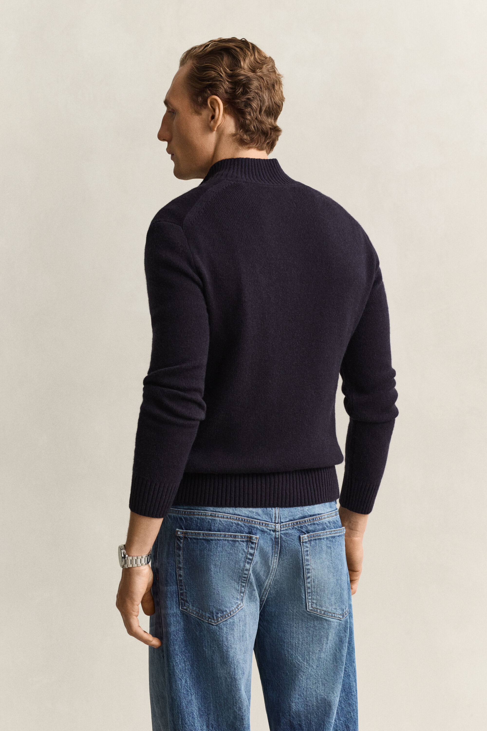 Maglia in cashmere con zip corta