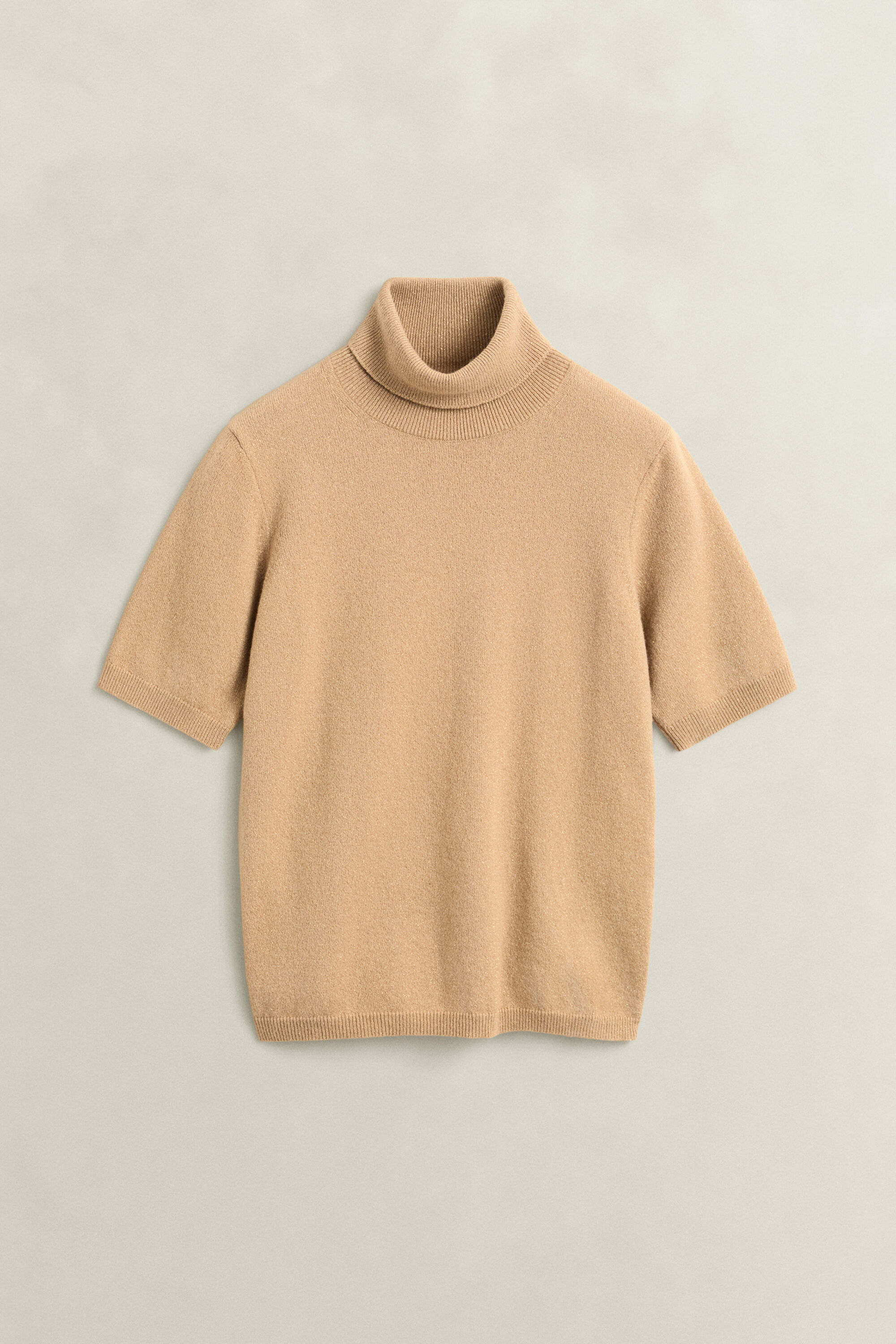 Maglia a collo alto in misto lana effetto metallizzato