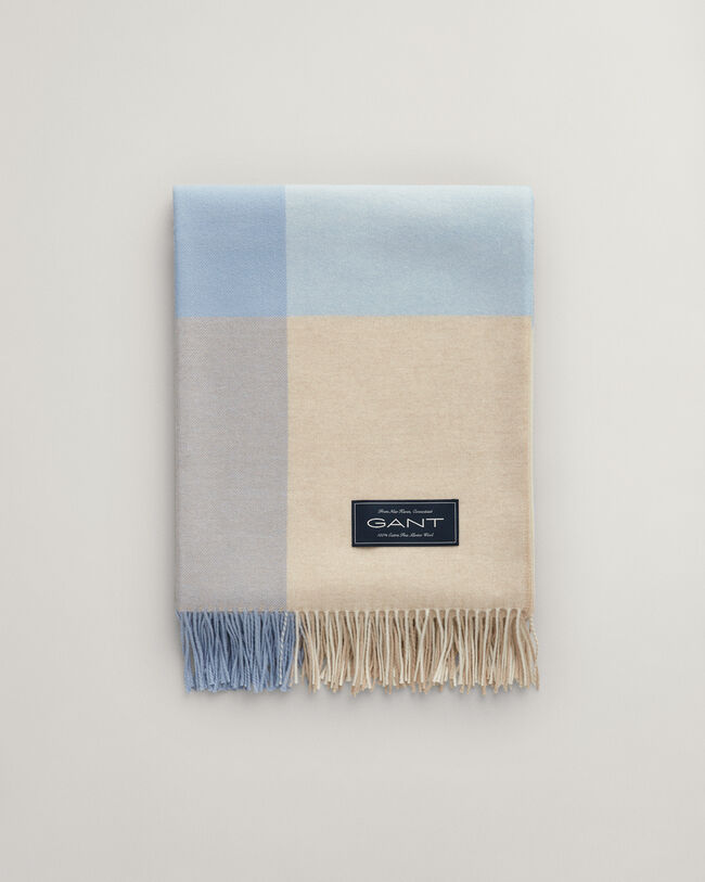 Coperta a quadri in finissima lana merino