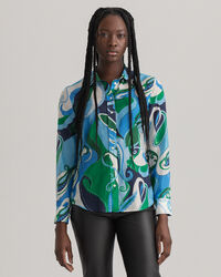 Camicia in misto cotone e seta cachemire regular fit