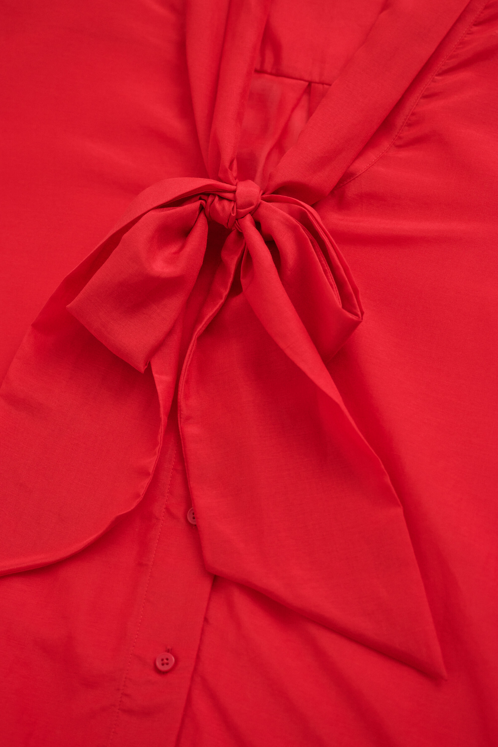 Camicia in cotone e seta con fiocco