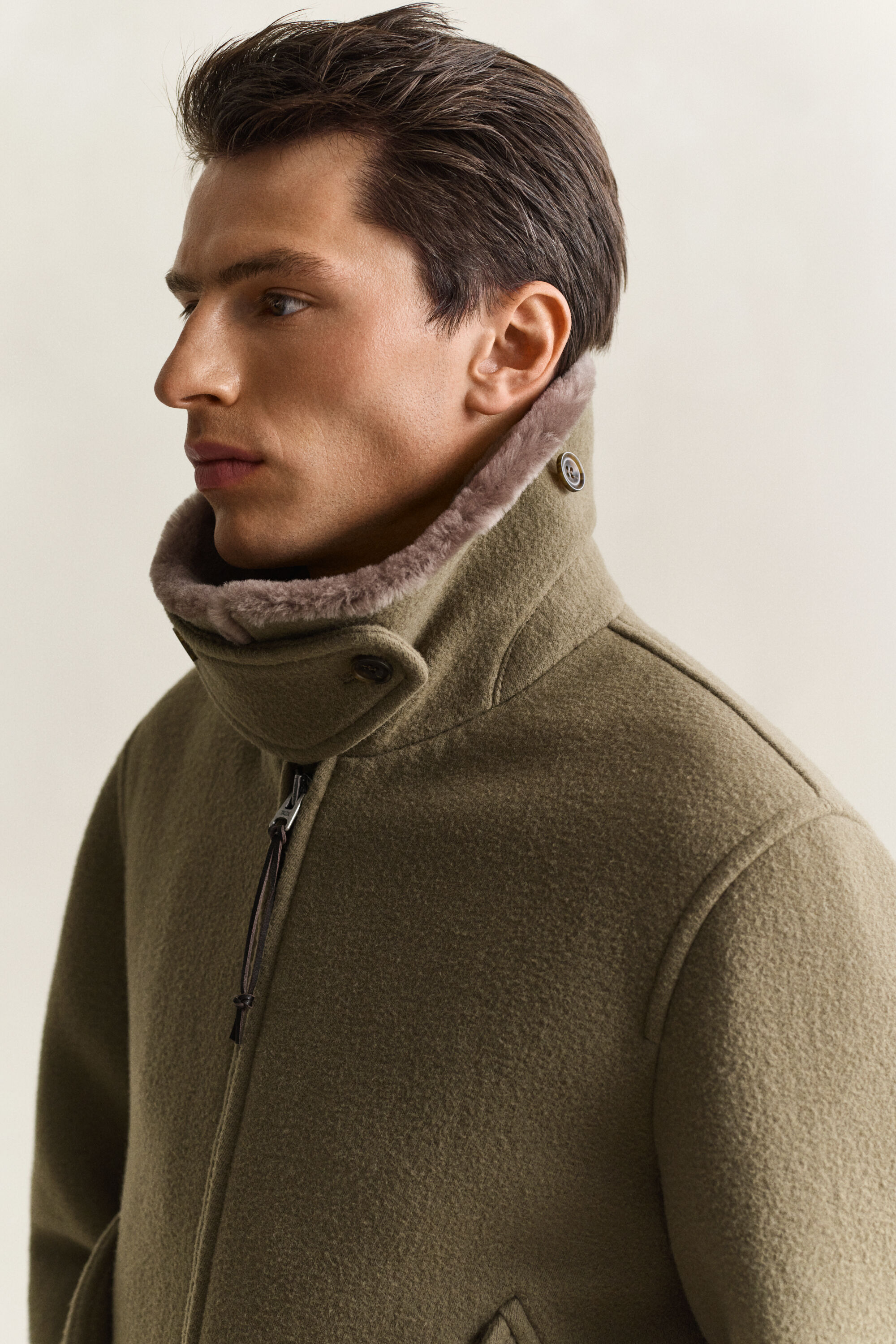 Giacca Aviator in lana e shearling