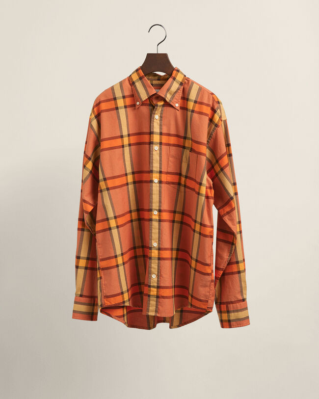 Camicia Oxford Wrangler x GANT a scacchi con vestibilit&agrave; rilassata