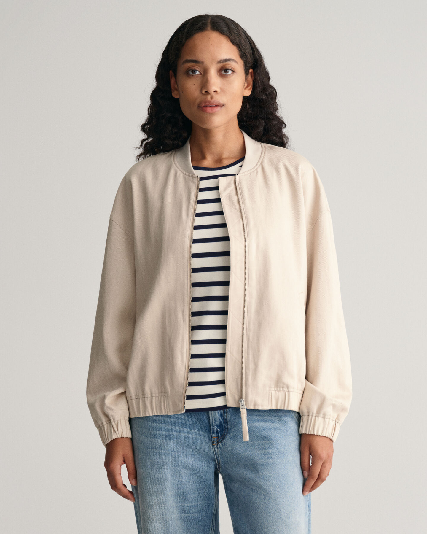 Giacca bomber in misto lino