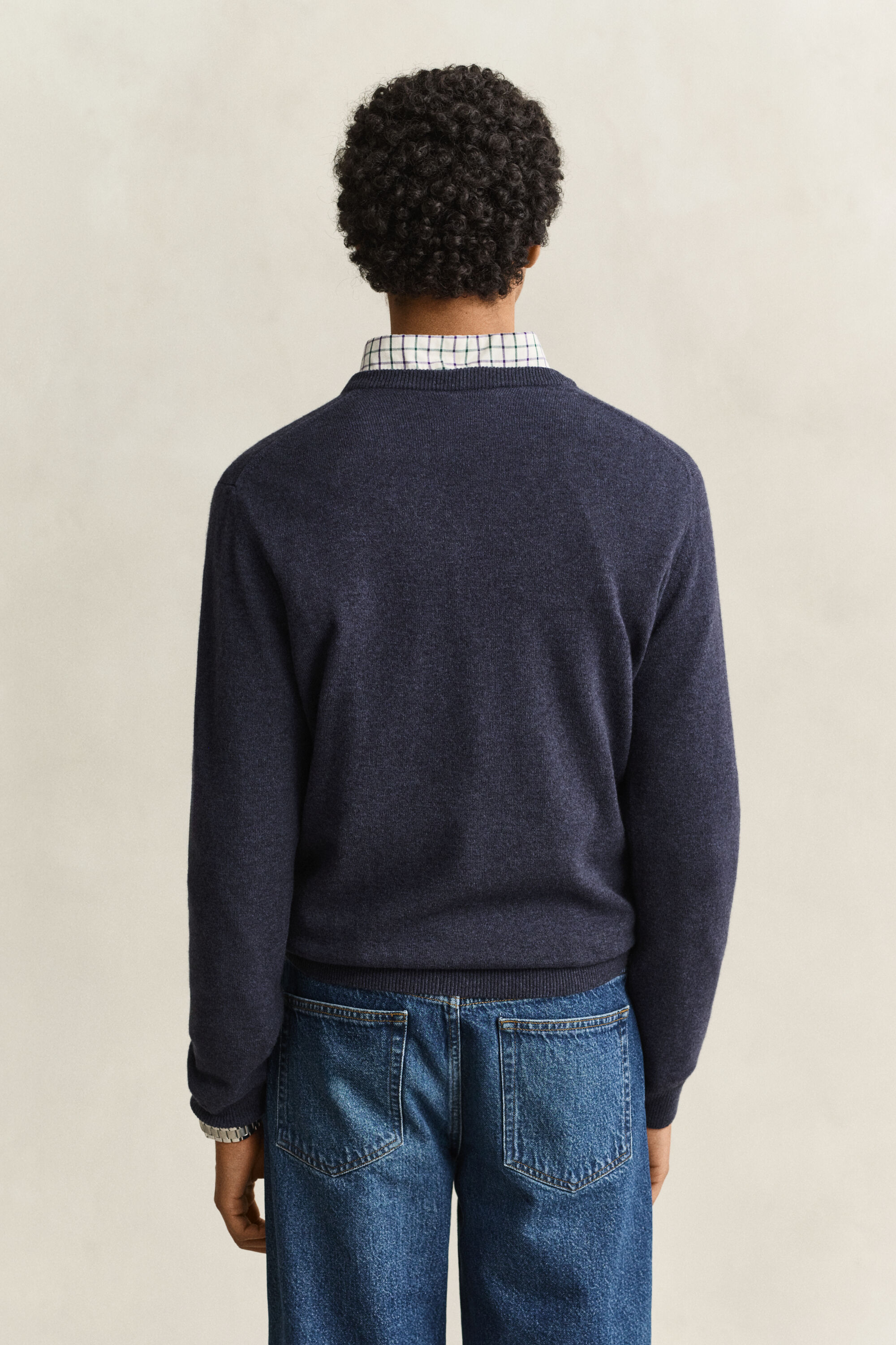 Maglia con scollo a V in lana d’agnello