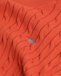 Maglia girocollo in cotone a trecce Shield Teens