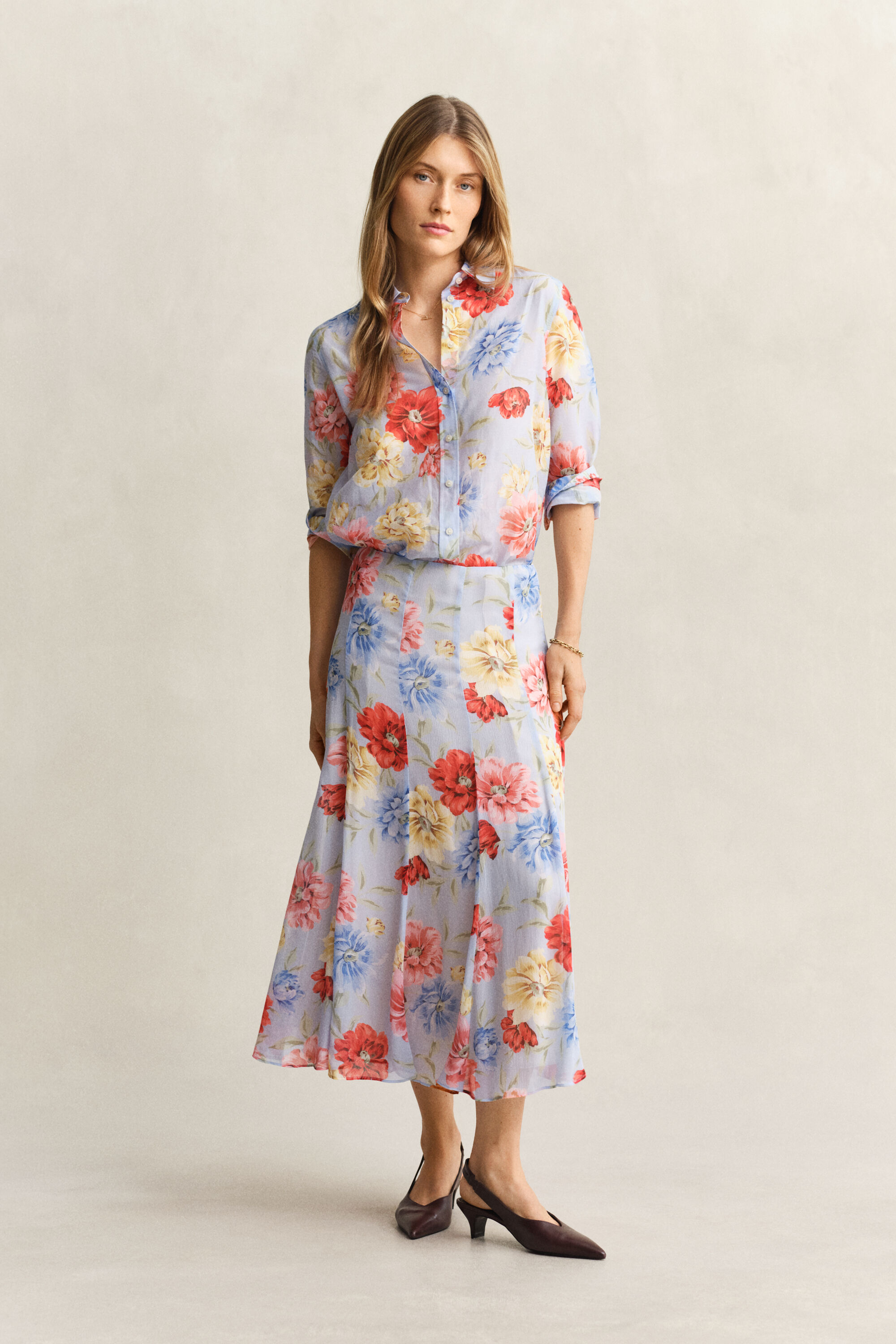 Gonna con stampa floreale