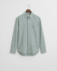 Camicia in misto cotone-lino a righe regular fit
