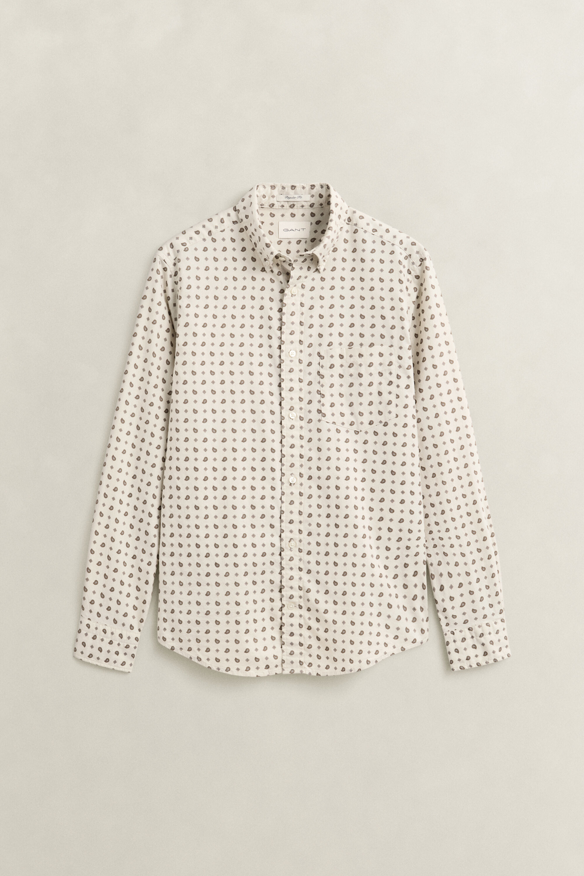 Camicia in twill con motivo cachemire