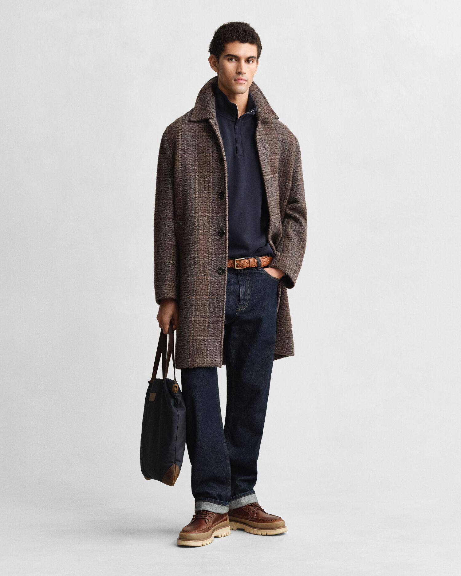 Felpa Sacker Rib leggera con zip corta