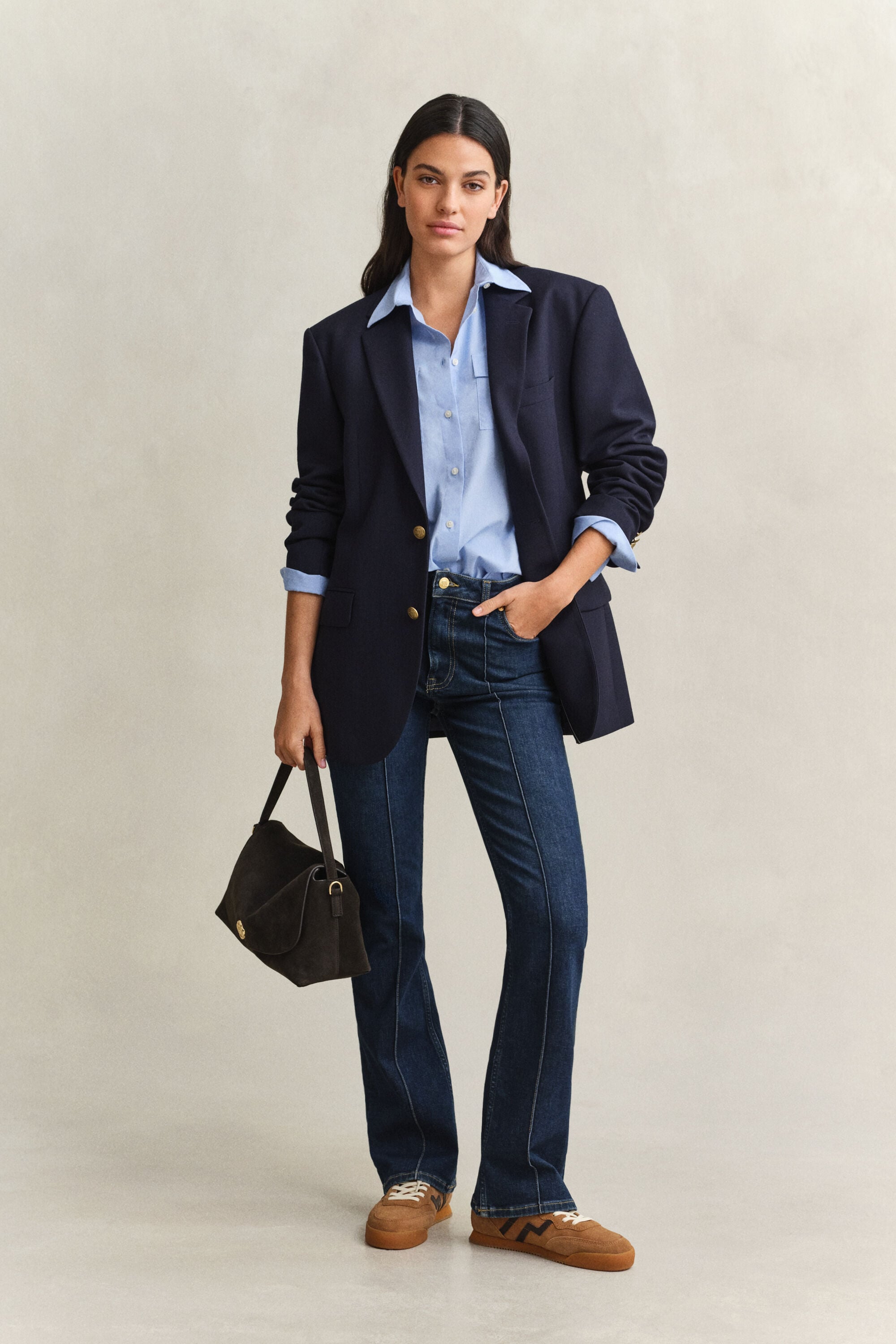 Camicia in cotone con polsini alla francese
