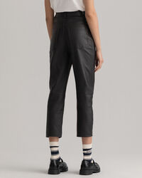 Pantaloni in pelle vita alta alla caviglia