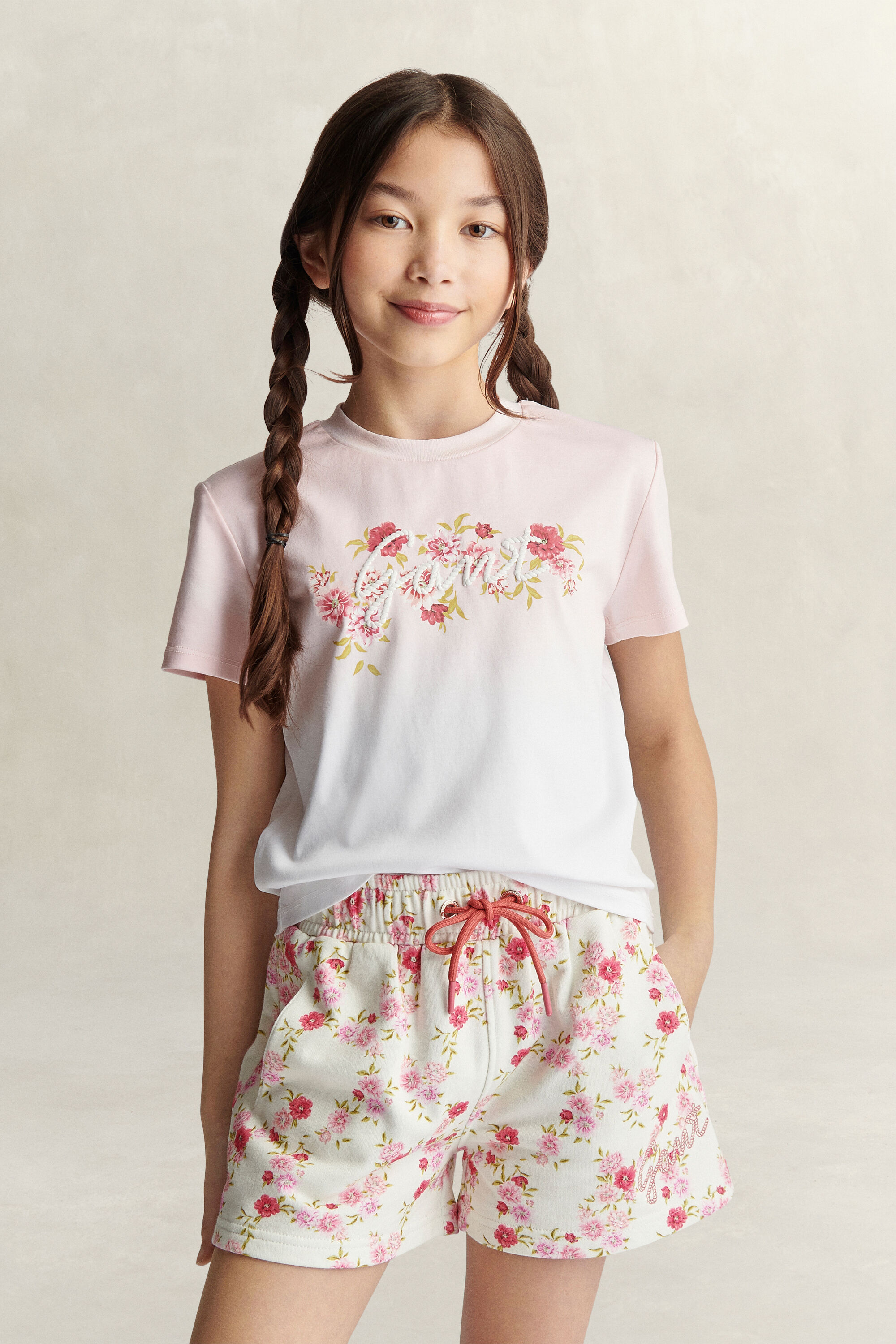 T-shirt con stampa floreale Teen Girls