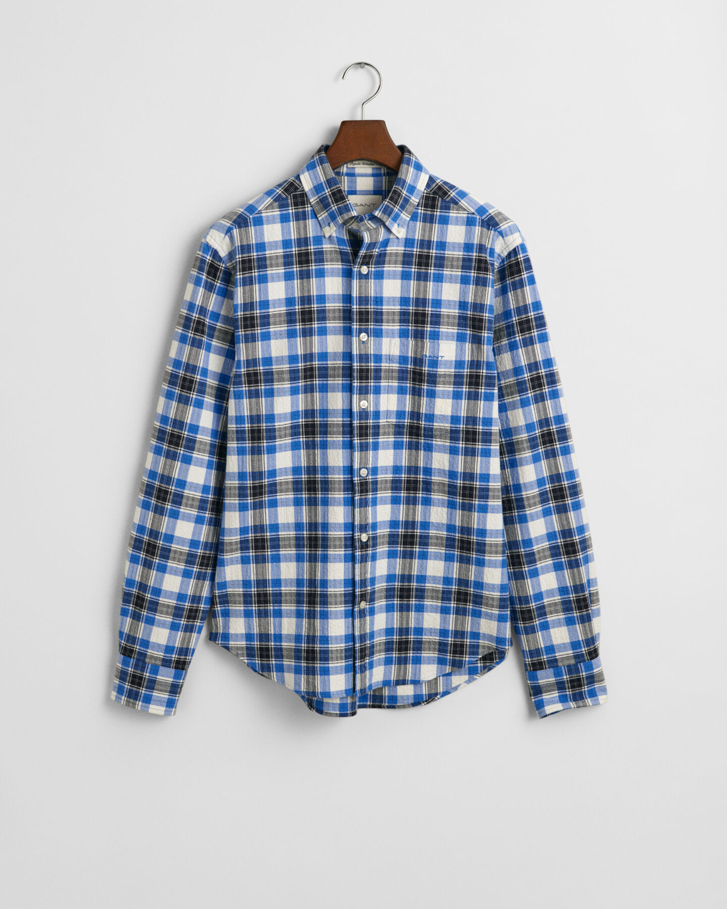 Camicia a quadri testurizzata regular fit