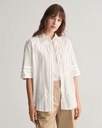 Camicia a maniche corte Luxury Oxford a righe relaxed fit
