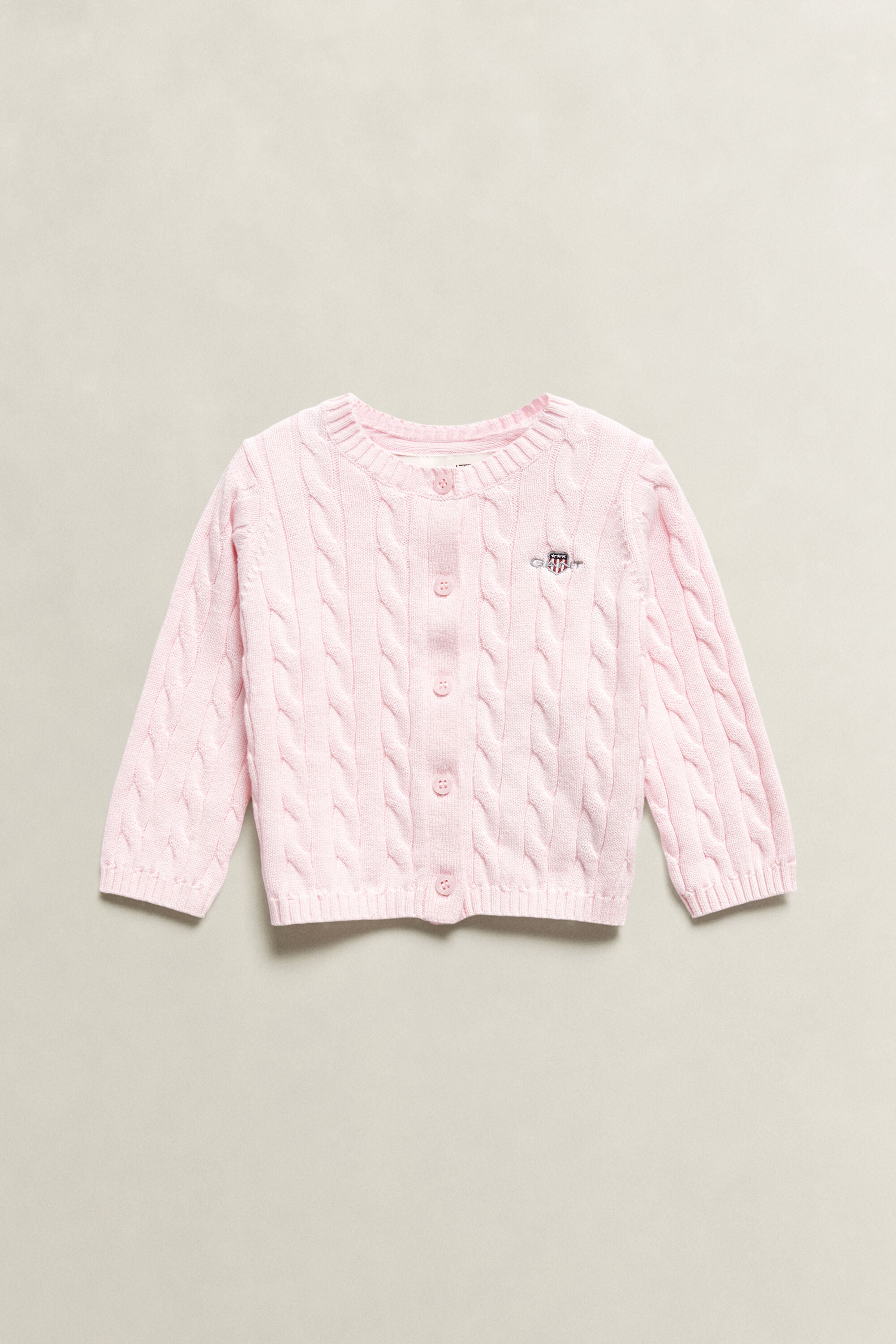 Cardigan lavorato in cotone a trecce Shield Baby