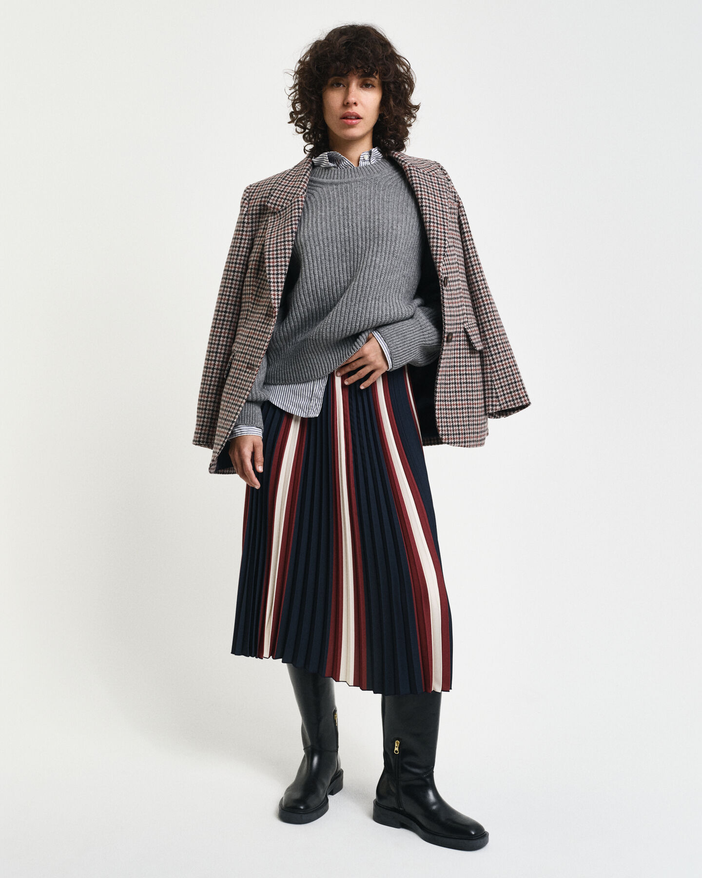 Gonna a righe plissettata