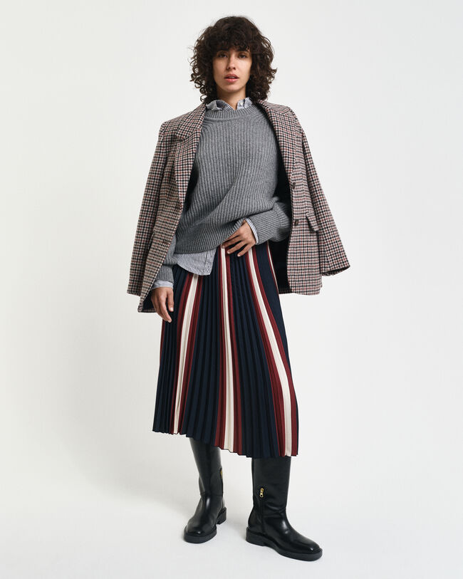 Gonna a righe plissettata