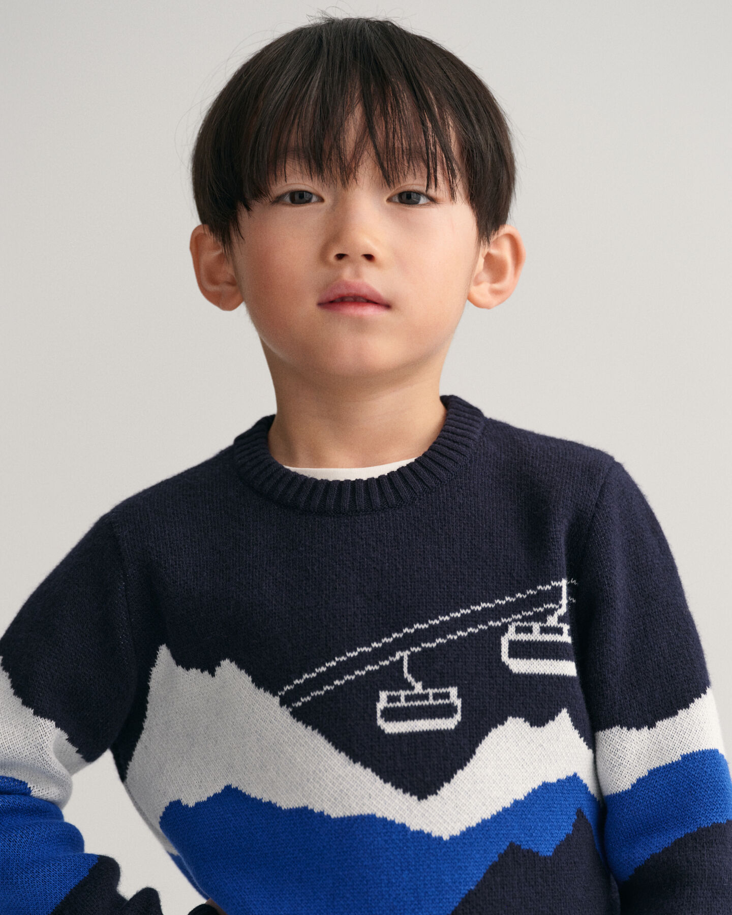 Maglia girocollo in jacquard Alpine Kids