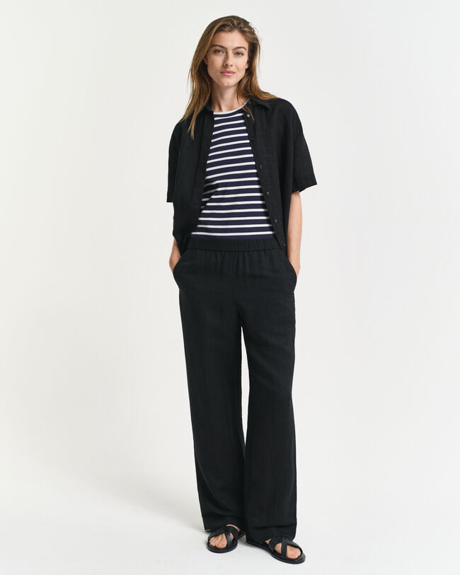 Pantaloni Pull-on in misto lino relaxed fit