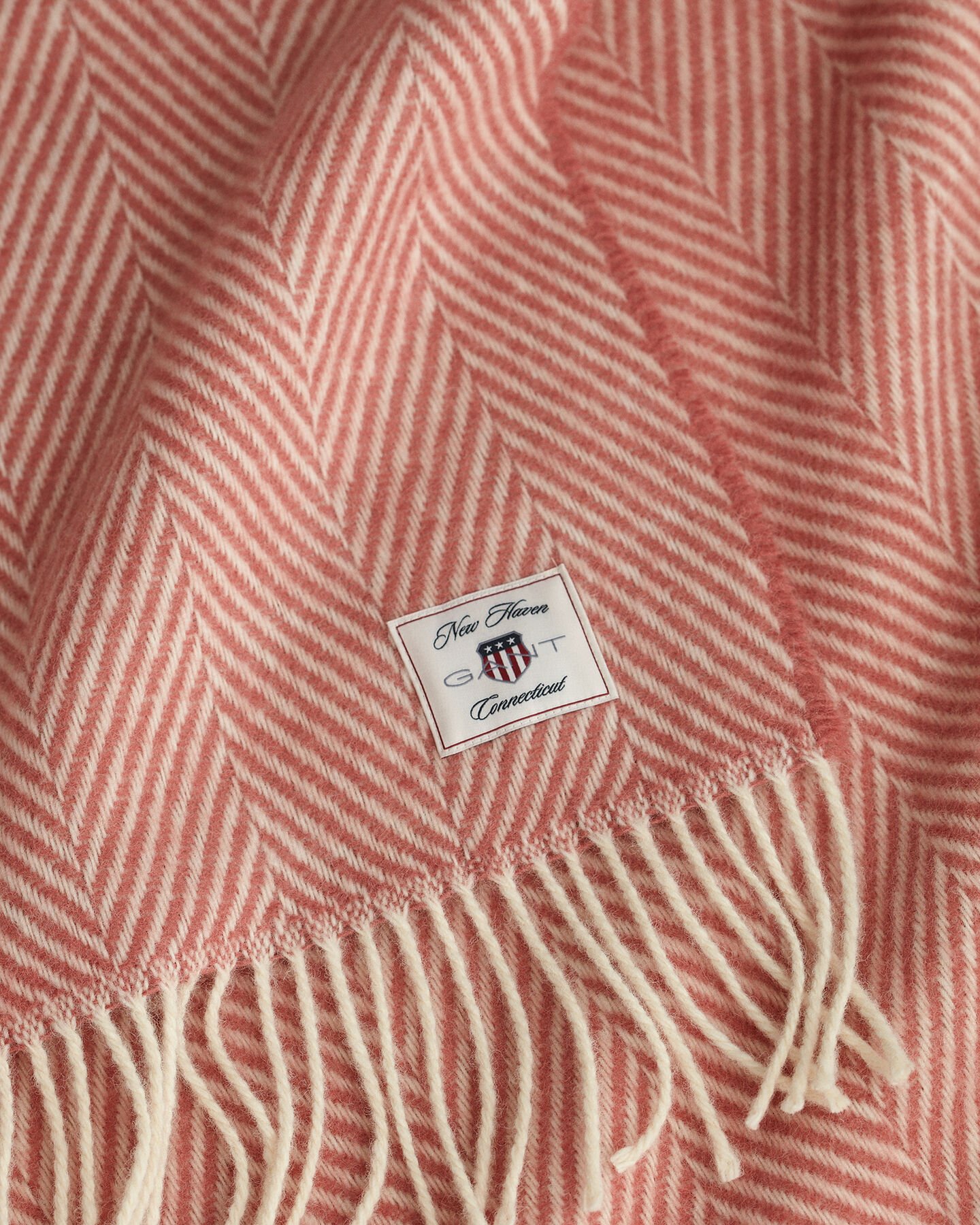 Coperta in lana con motivo a spina di pesce