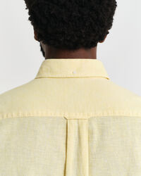 Camicia a maniche corte in misto cotone-lino regular fit