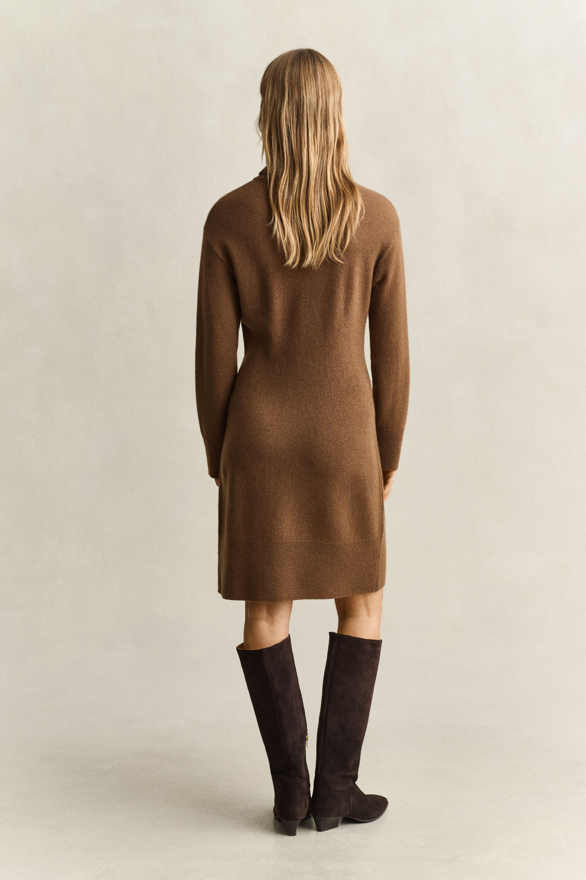 Abito a collo alto in misto lana-cashmere