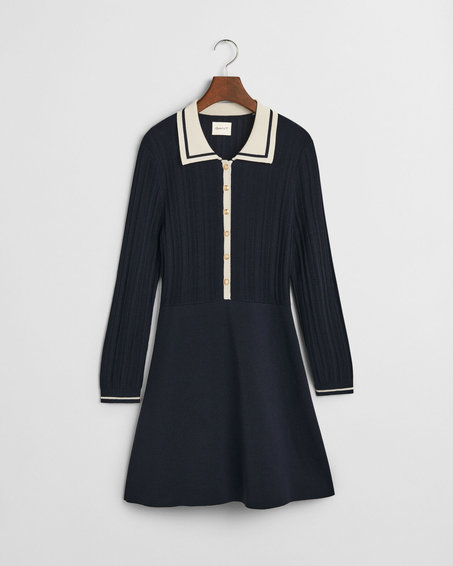 Abito in maglia a coste Contrast