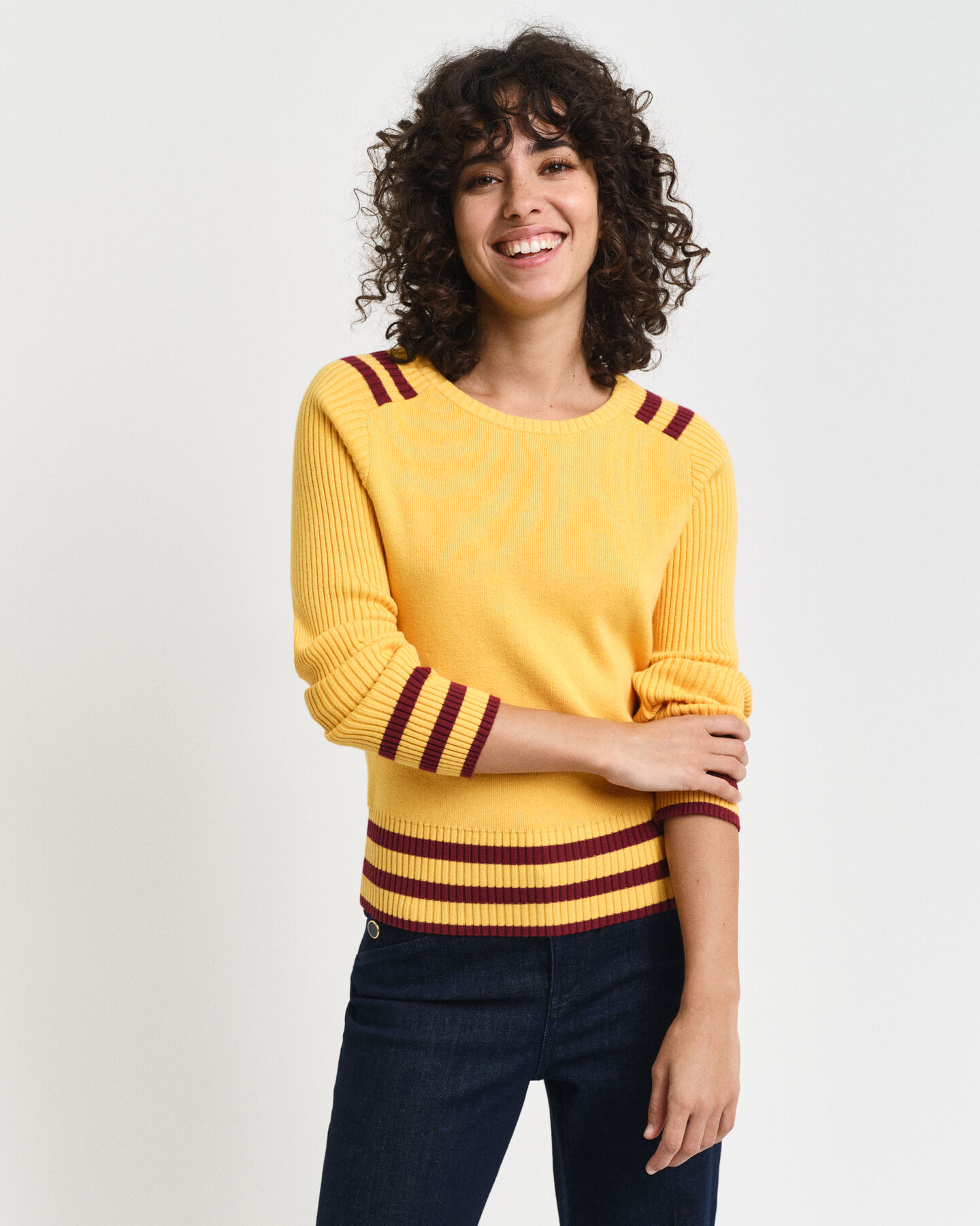 Maglia girocollo con dettagli a contrasto