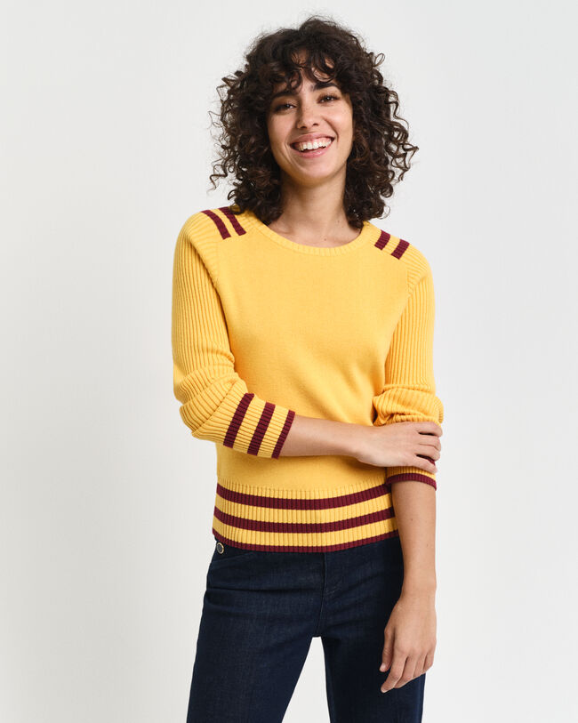 Maglia girocollo con dettagli a contrasto