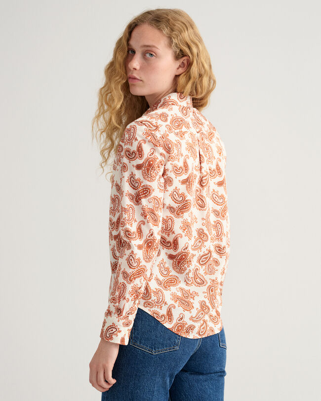 Camicia in voile di cotone Paisley regular fit