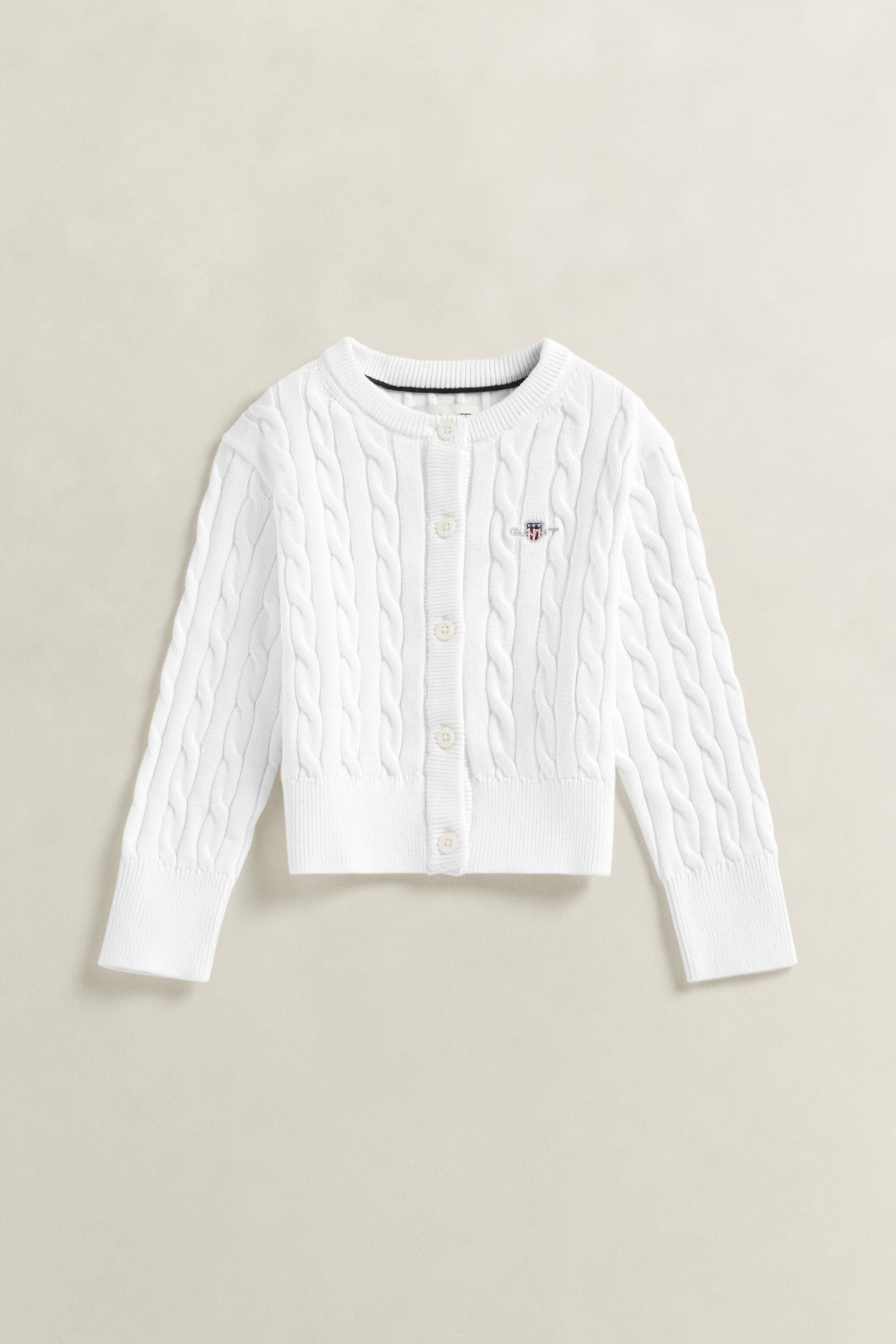 Cardigan lavorato in cotone a trecce Shield Girls