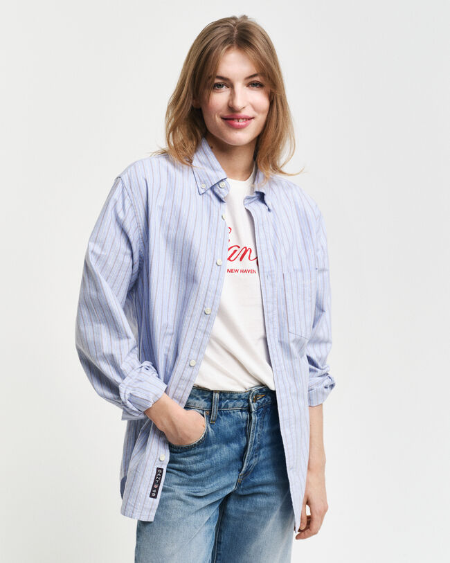 Camicia Oxford classica a righe regular fit