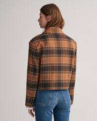 Blazer corto in lana a quadri